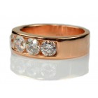 2.30 Ctw Four-Stone Channel Set Diamond Men's Ring in Rose Gold